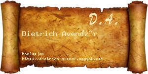 Dietrich Avenár névjegykártya